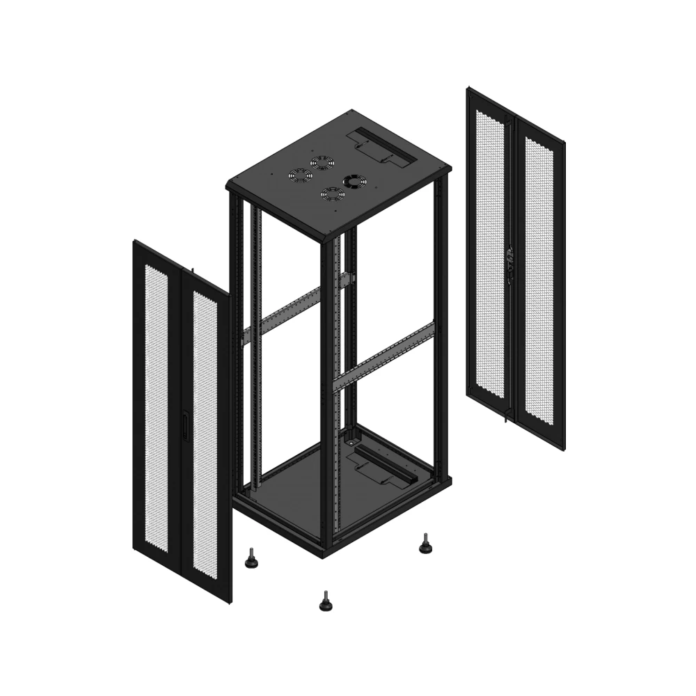 Gigamedia Vloer patchkast av dubbel per ar dubbel per ex 19" 36he 600x800mm zwart 703668ppdppdex