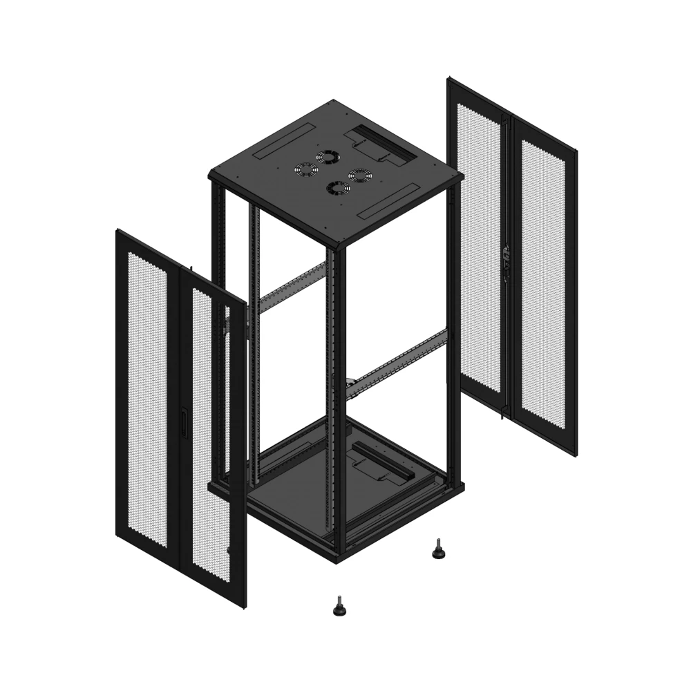 Gigamedia Vloer patchkast av dubbel per ar dubbel per ex 19" 36he 800x800mm zwart