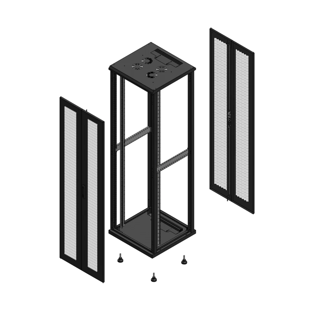Gigamedia Vloer patchkast av dubbel per ar dubbel per ex 19" 42he 600x600mm zwart 704266ppdppdex
