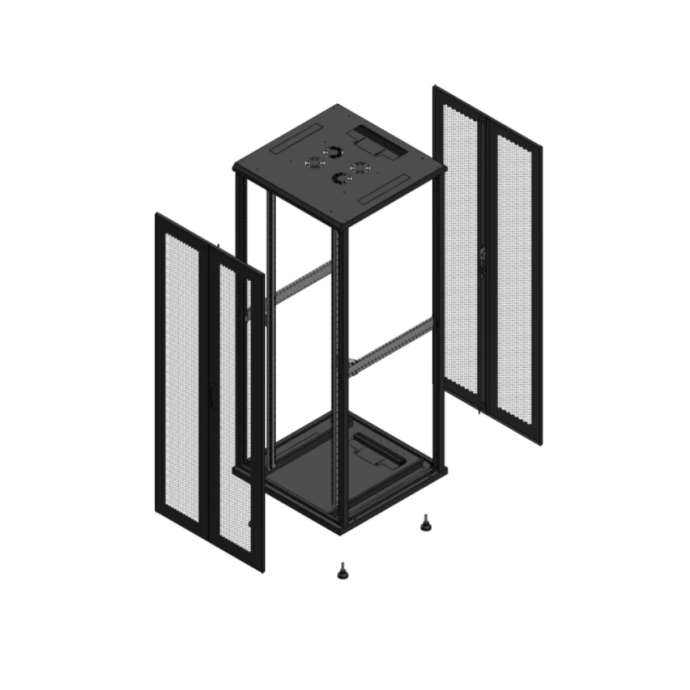 Gigamedia Vloer patchkast av dubbel per ar dubbel per ex 19" 42he 800x800mm zwart 704288ppdppdex