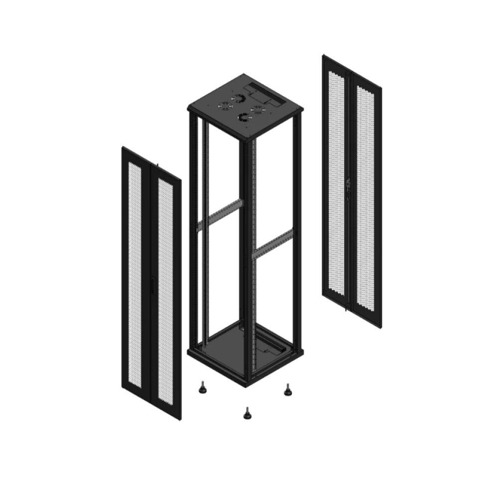 Gigamedia Vloer patchkast av dubbel per ar dubbel per ex 19" 47he 600x600mm zwart 704766ppdppdex