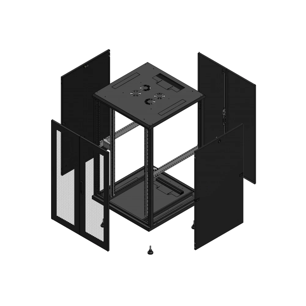 Gigamedia Vloer patchkast av dubbel per ar dubbel tol 19" 26he 800x800mm zwart 702688PPDPTD