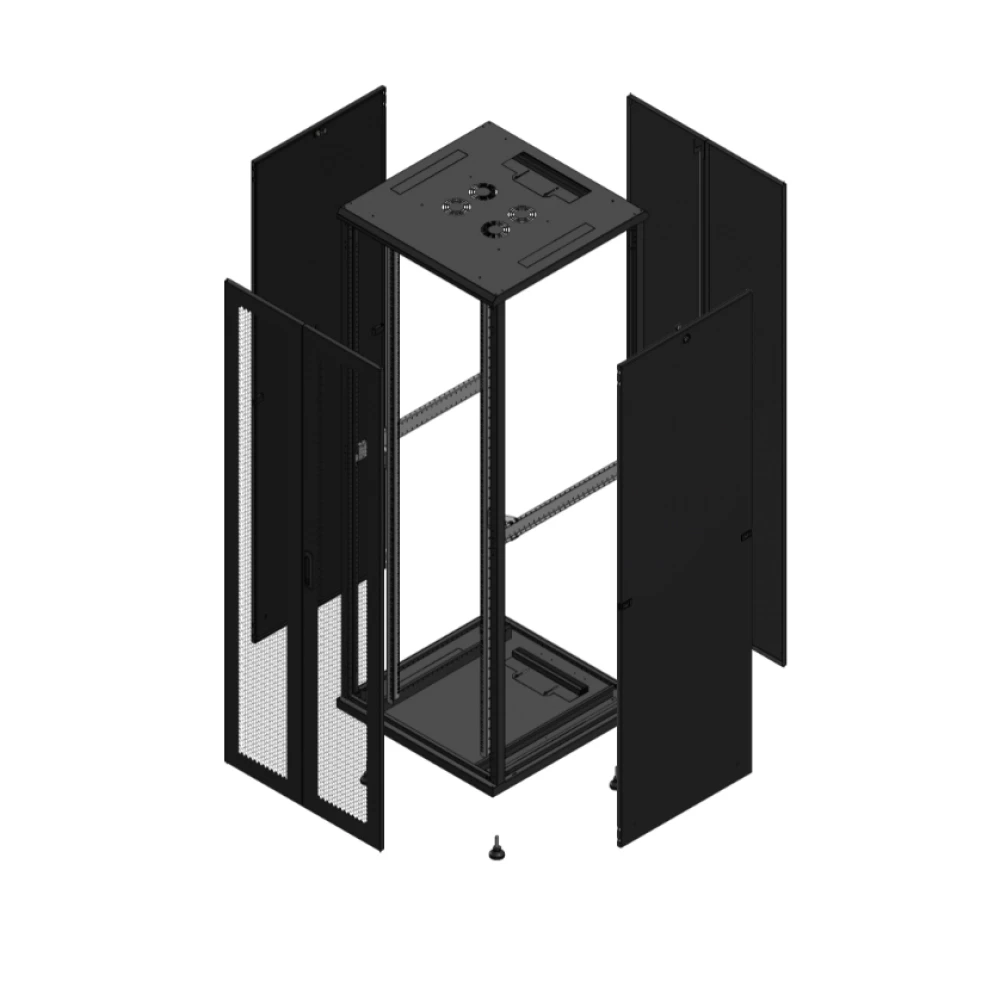 Gigamedia Vloer patchkast av dubbel per ar dubbel tol 19" 47he 800x800mm zwart 704788PPDPTD