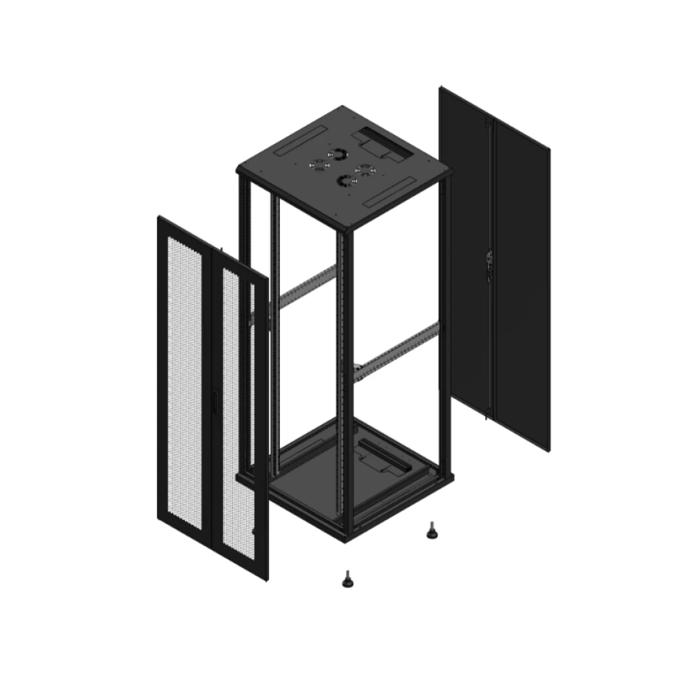 Gigamedia Vloer patchkast av dubbel per ar dubbel tol ex 19" 42he 800x800mm zwart 704288ppdptdex