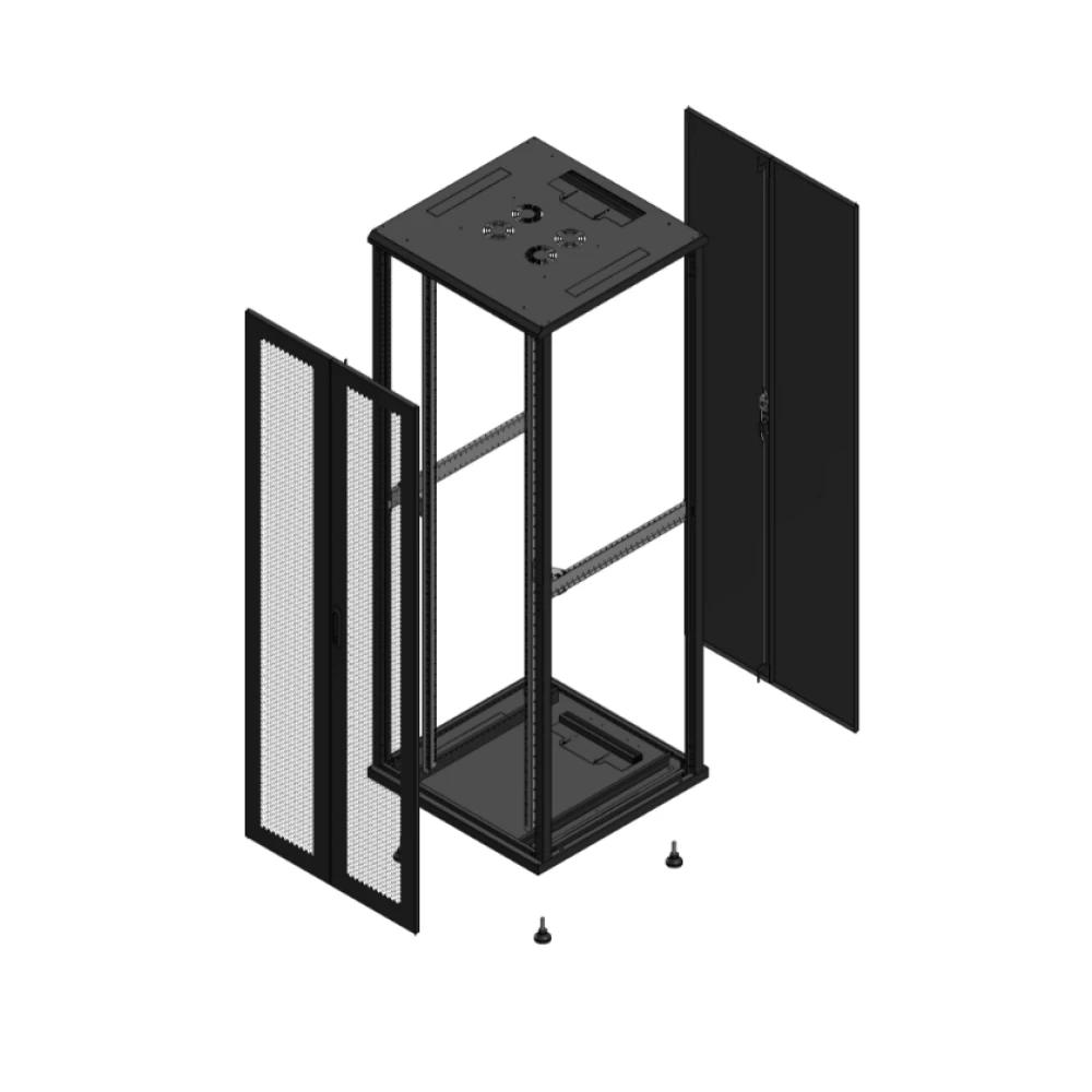 Gigamedia Vloer patchkast av dubbel per ar dubbel tol ex 19" 47he 800x800mm zwart 704788ppdptdex
