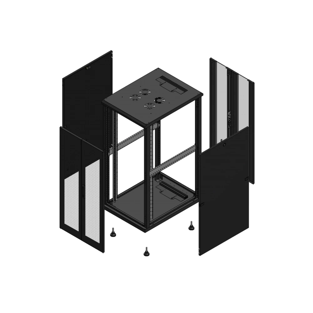 Gigamedia Vloer patchkast av dubbel per ar dubbel ver 19" 26he 600x800mm zwart 702668PPDPVD