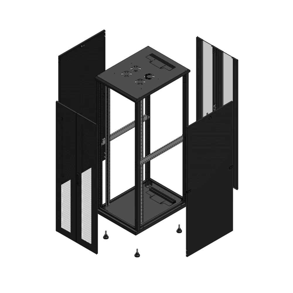 Gigamedia Vloer patchkast av dubbel per ar dubbel ver 19" 36he 600x800mm zwart 703668PPDPVD