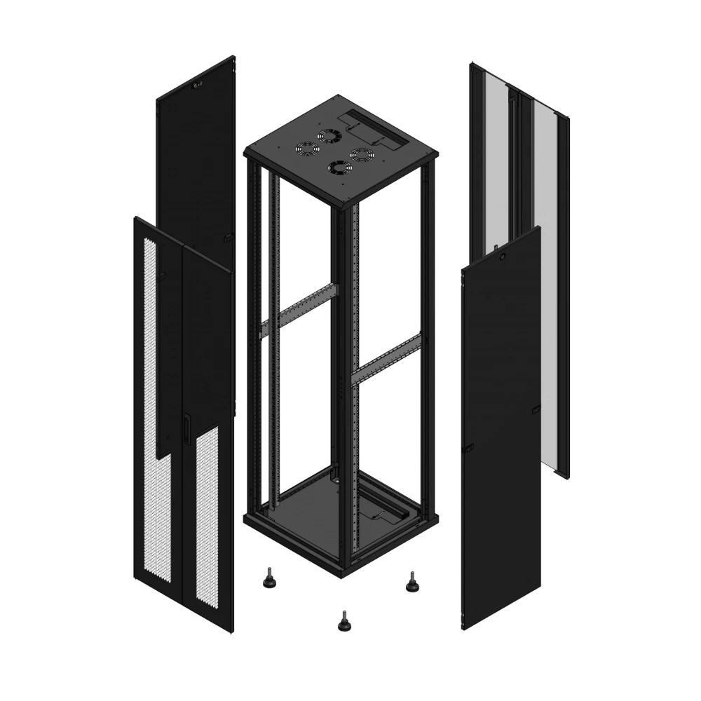 Gigamedia Vloer patchkast av dubbel per ar dubbel ver 19" 42he 600x600mm zwart 704266PPDPVD