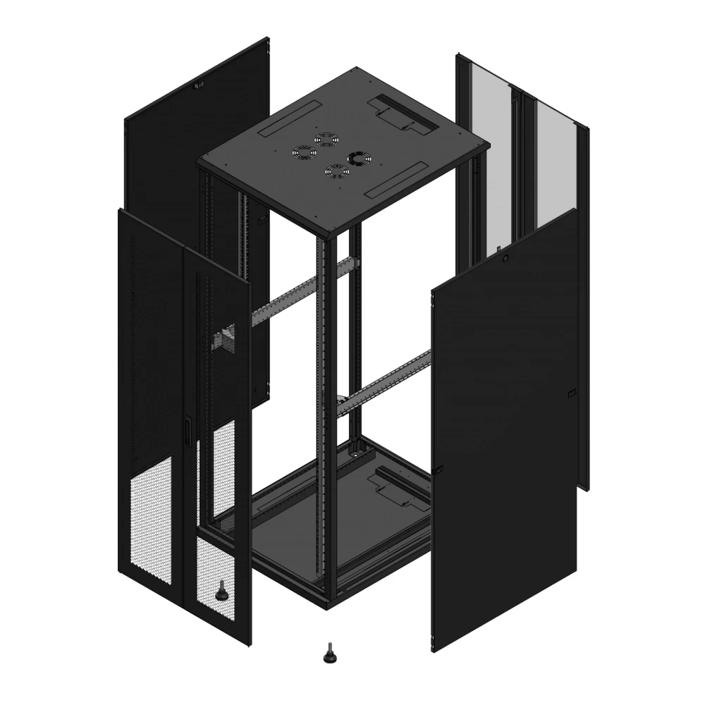 Gigamedia Vloer patchkast av dubbel per ar dubbel ver 19" 42he 800x1000mm zwart 7042810PPDPVD