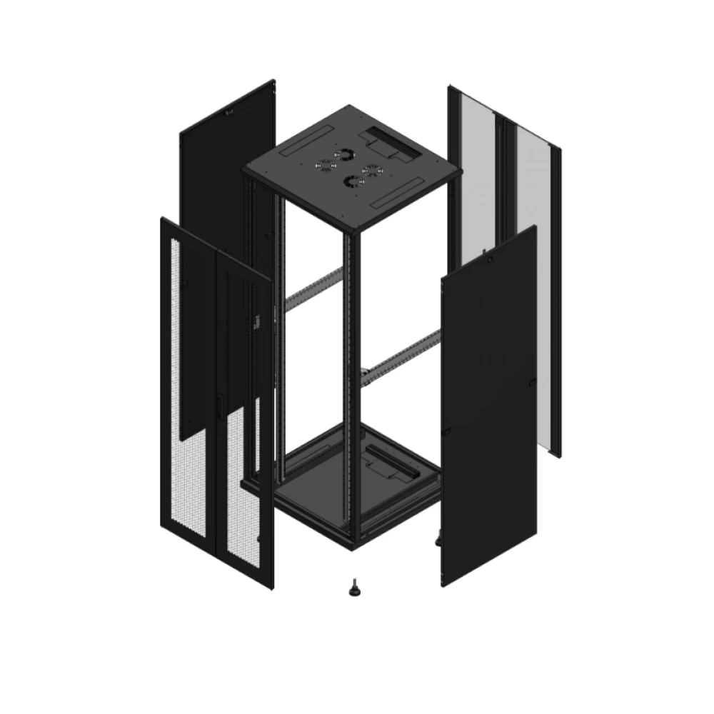 Gigamedia Vloer patchkast av dubbel per ar dubbel ver 19" 42he 800x800mm zwart 704288PPDPVD