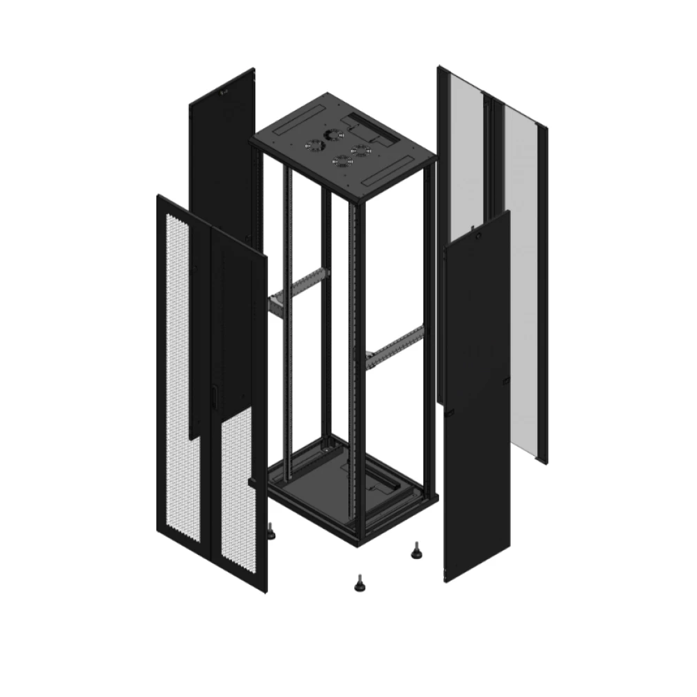 Gigamedia Vloer patchkast av dubbel per ar dubbel ver 19" 47he 800x600mm zwart