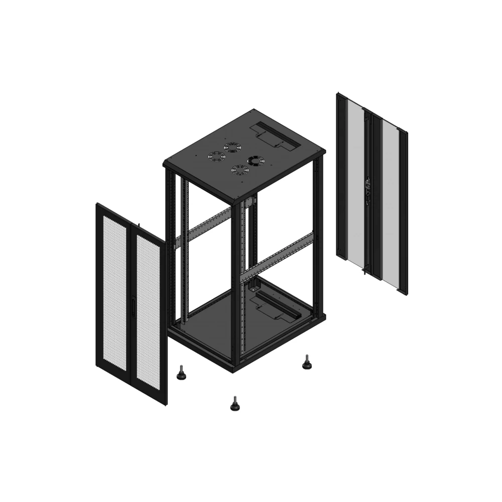 Gigamedia Vloer patchkast av dubbel per ar dubbel ver ex 19" 26he 600x800mm zwart 702668ppdpvdex