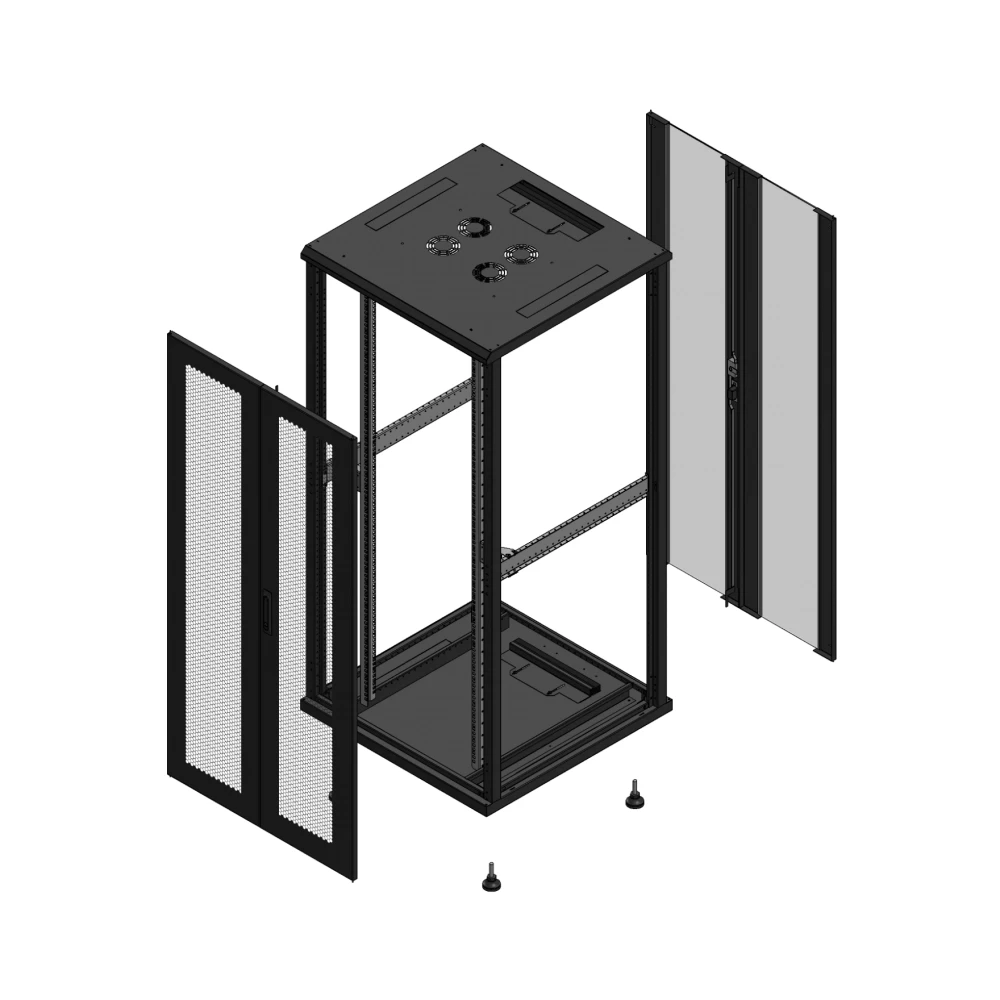Gigamedia Vloer patchkast av dubbel per ar dubbel ver ex 19" 36he 800x800mm zwart 703688ppdpvdex