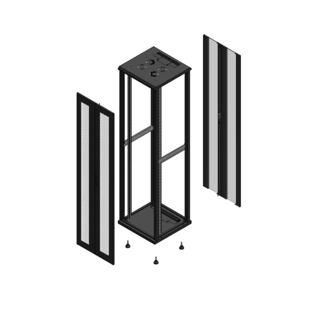 Gigamedia Vloer patchkast av dubbel per ar dubbel ver ex 19" 47he 600x600mm zwart 704766ppdpvdex