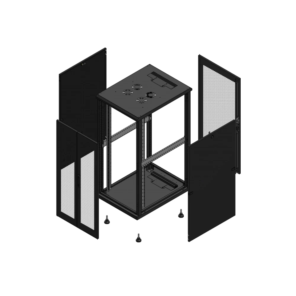 Gigamedia Vloer patchkast av dubbel per ar enkel per 19" 26he 600x800mm zwart 702668PPDPPS