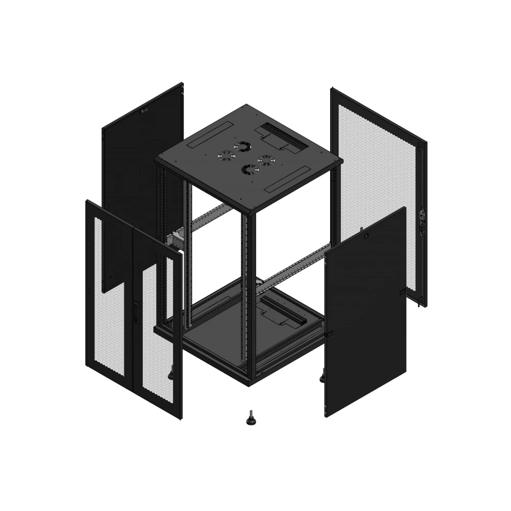 Gigamedia Vloer patchkast av dubbel per ar enkel per 19" 26he 800x800mm zwart 702688PPDPPS