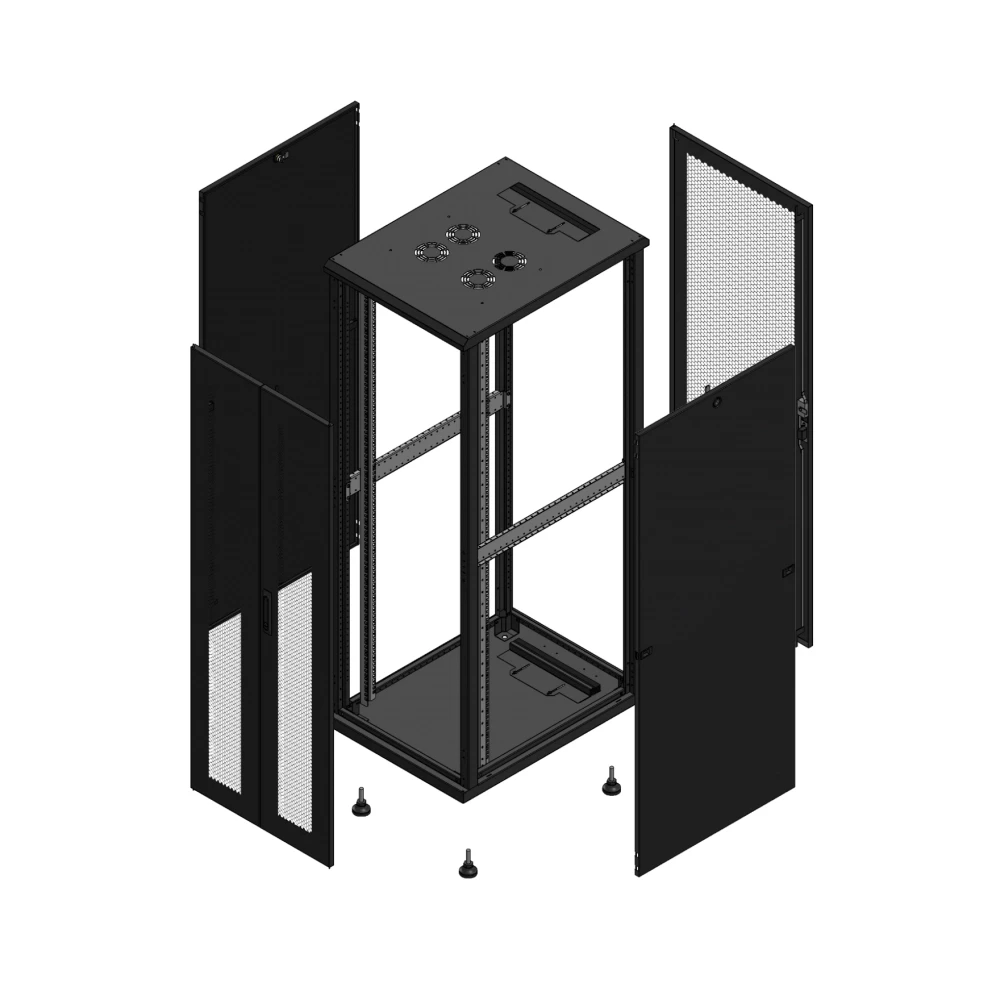 Gigamedia Vloer patchkast av dubbel per ar enkel per 19" 36he 600x800mm zwart 703668PPDPPS