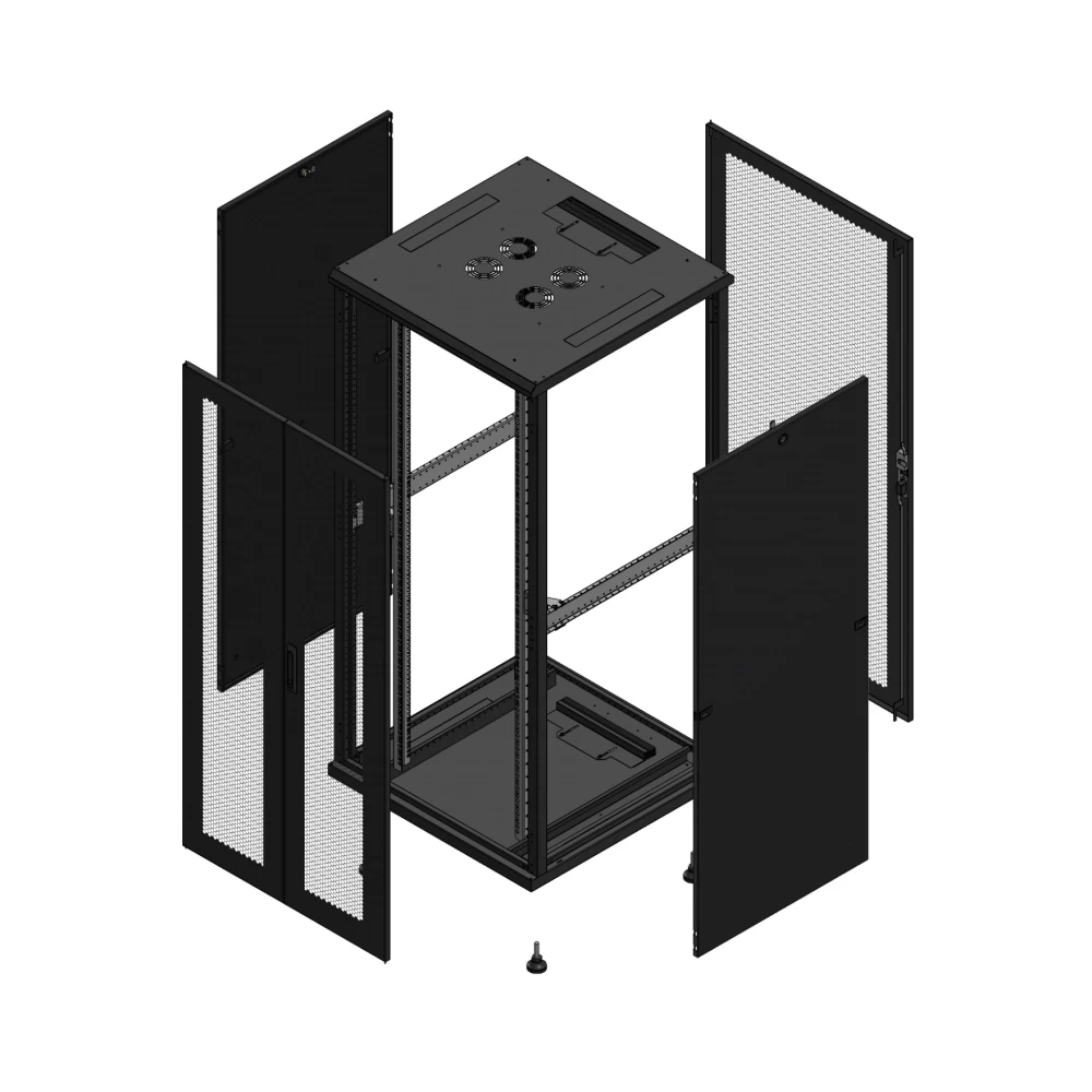Gigamedia Vloer patchkast av dubbel per ar enkel per 19" 36he 800x800mm zwart 703688PPDPPS