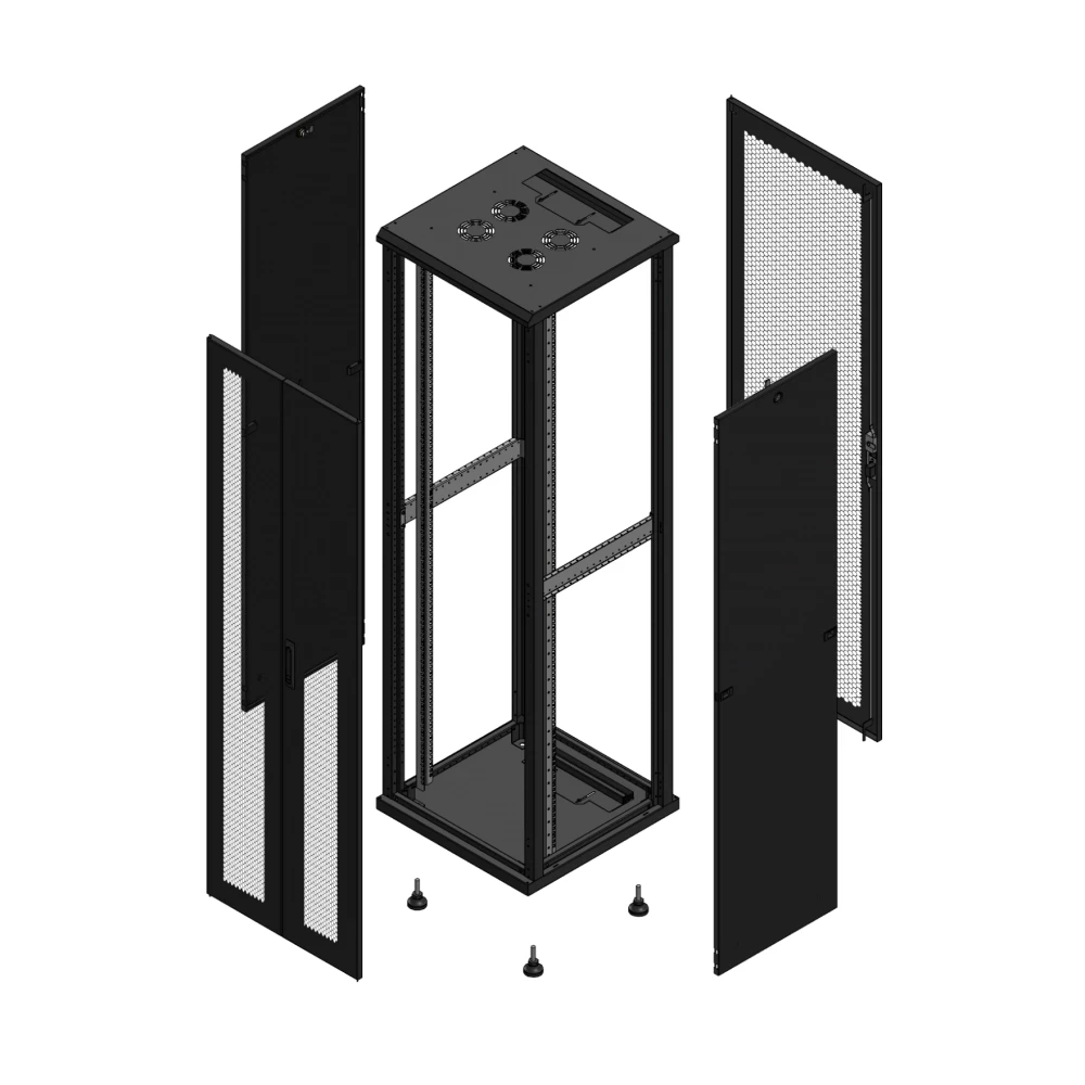 Gigamedia Vloer patchkast av dubbel per ar enkel per 19" 42he 600x600mm zwart 704266PPDPPS
