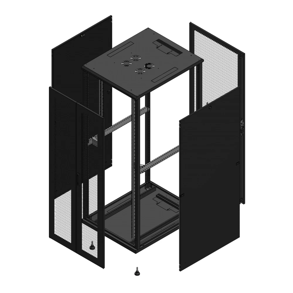 Gigamedia Vloer patchkast av dubbel per ar enkel per 19" 42he 800x1000mm zwart 7042810PPDPPS