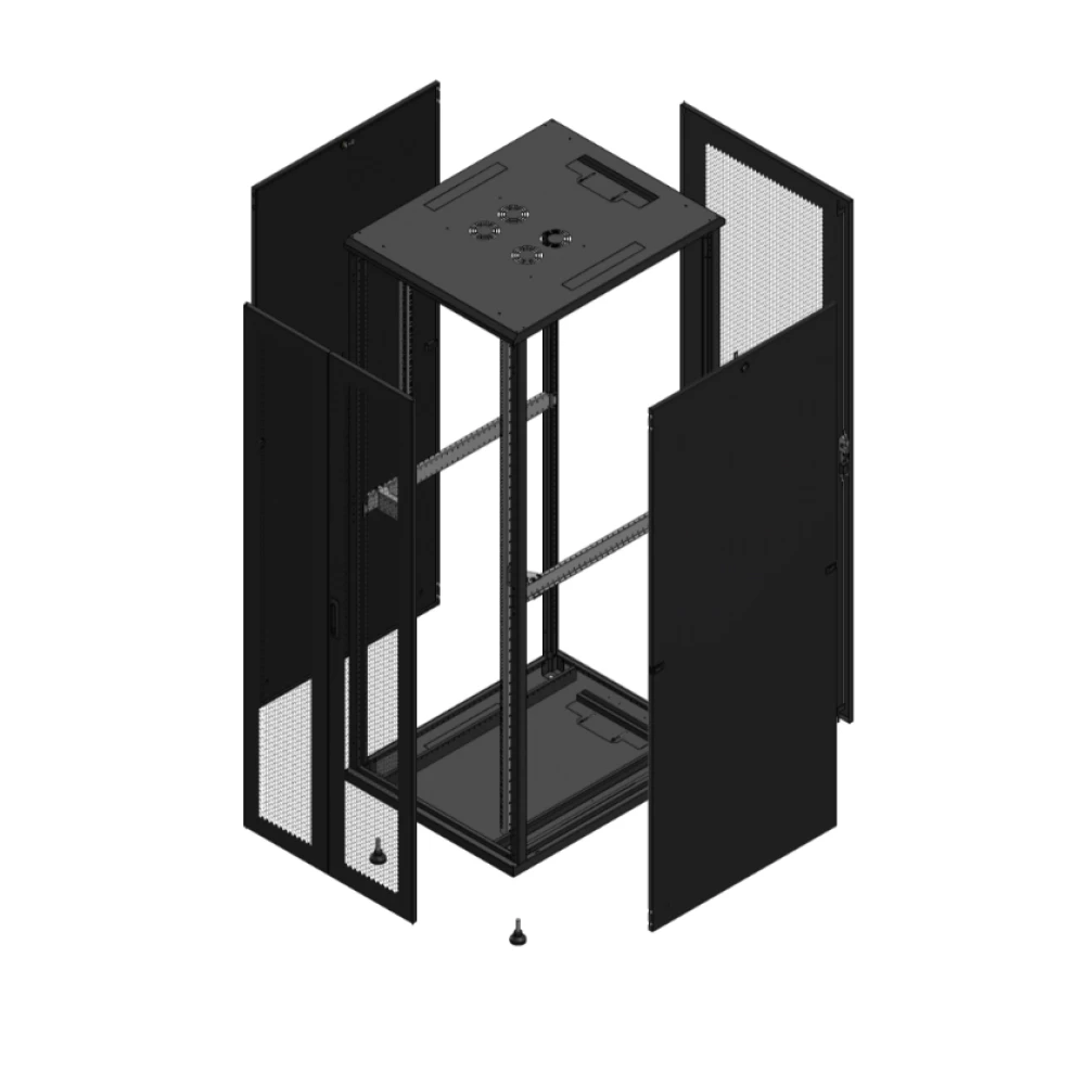 Gigamedia Vloer patchkast av dubbel per ar enkel per 19" 47he 800x1000mm zwart 7047810PPDPPS