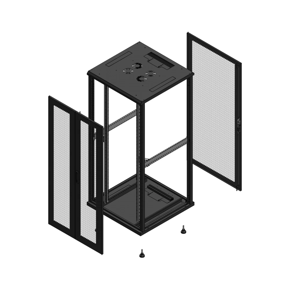 Gigamedia Vloer patchkast av dubbel per ar enkel per ex 19" 36he 800x800mm zwart 703688ppdppsex