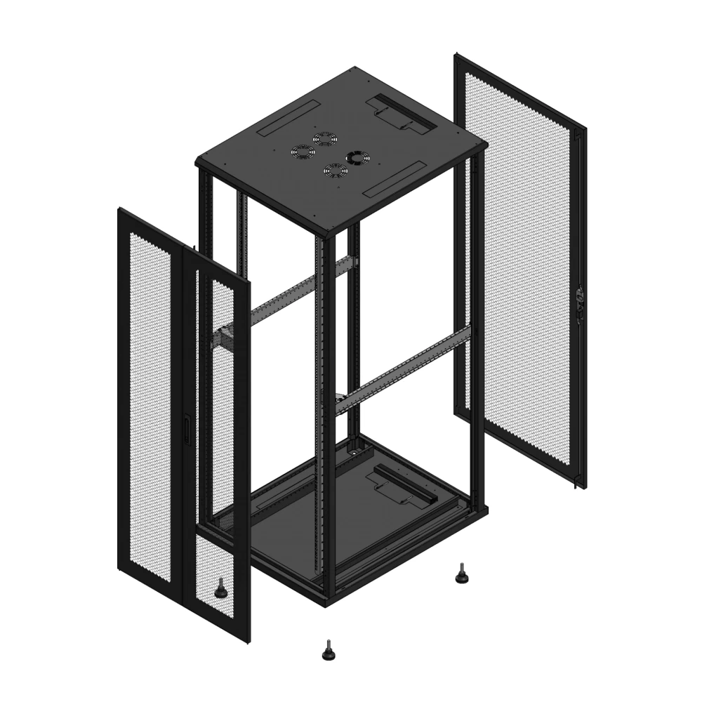 Gigamedia Vloer patchkast av dubbel per ar enkel per ex 19" 42he 800x1000mm zwart 7042810ppdppsex