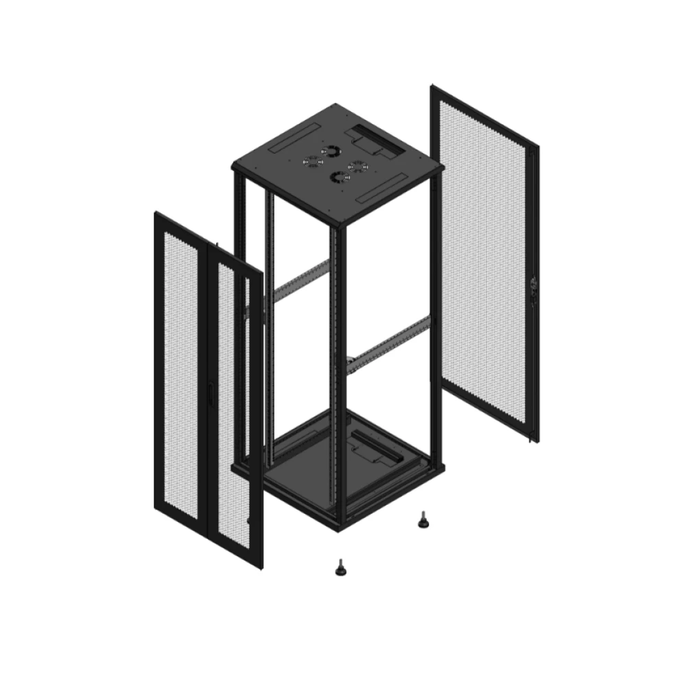 Gigamedia Vloer patchkast av dubbel per ar enkel per ex 19" 42he 800x800mm zwart 704288ppdppsex