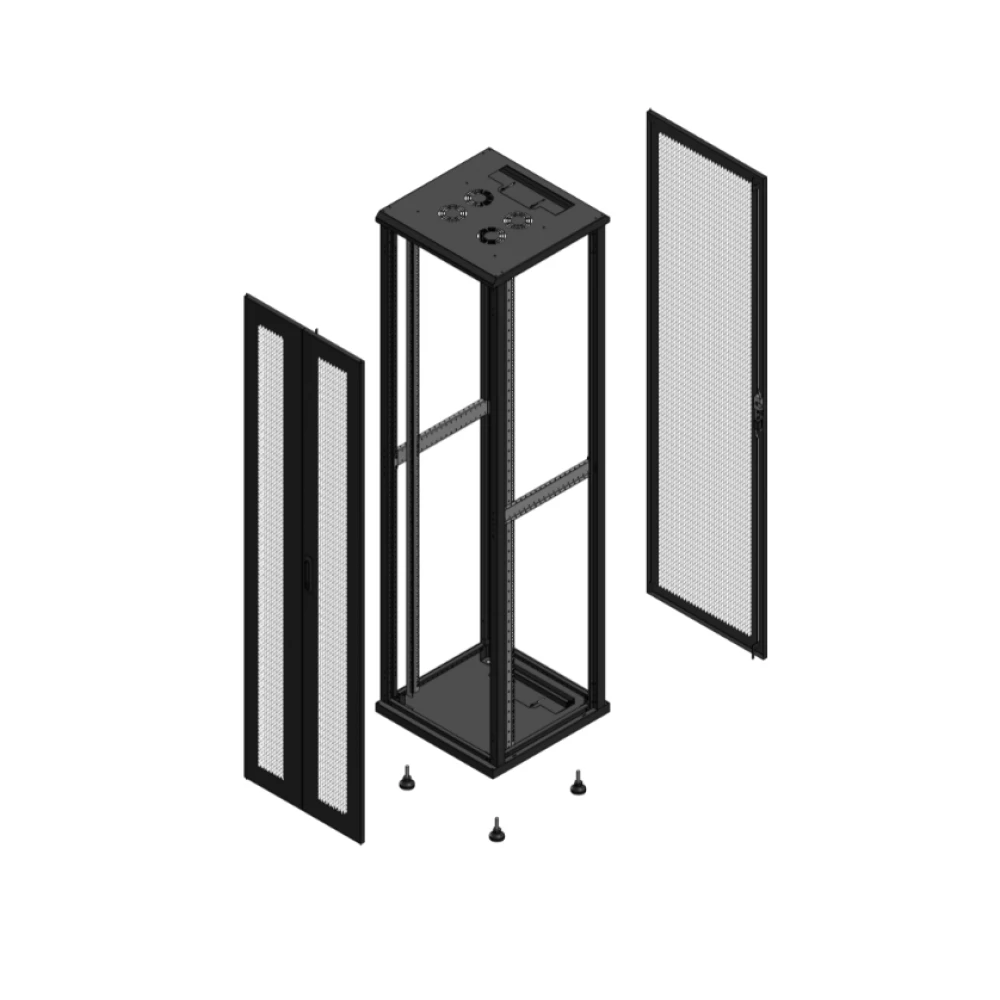 Gigamedia Vloer patchkast av dubbel per ar enkel per ex 19" 47he 600x600mm zwart 704766ppdppsex