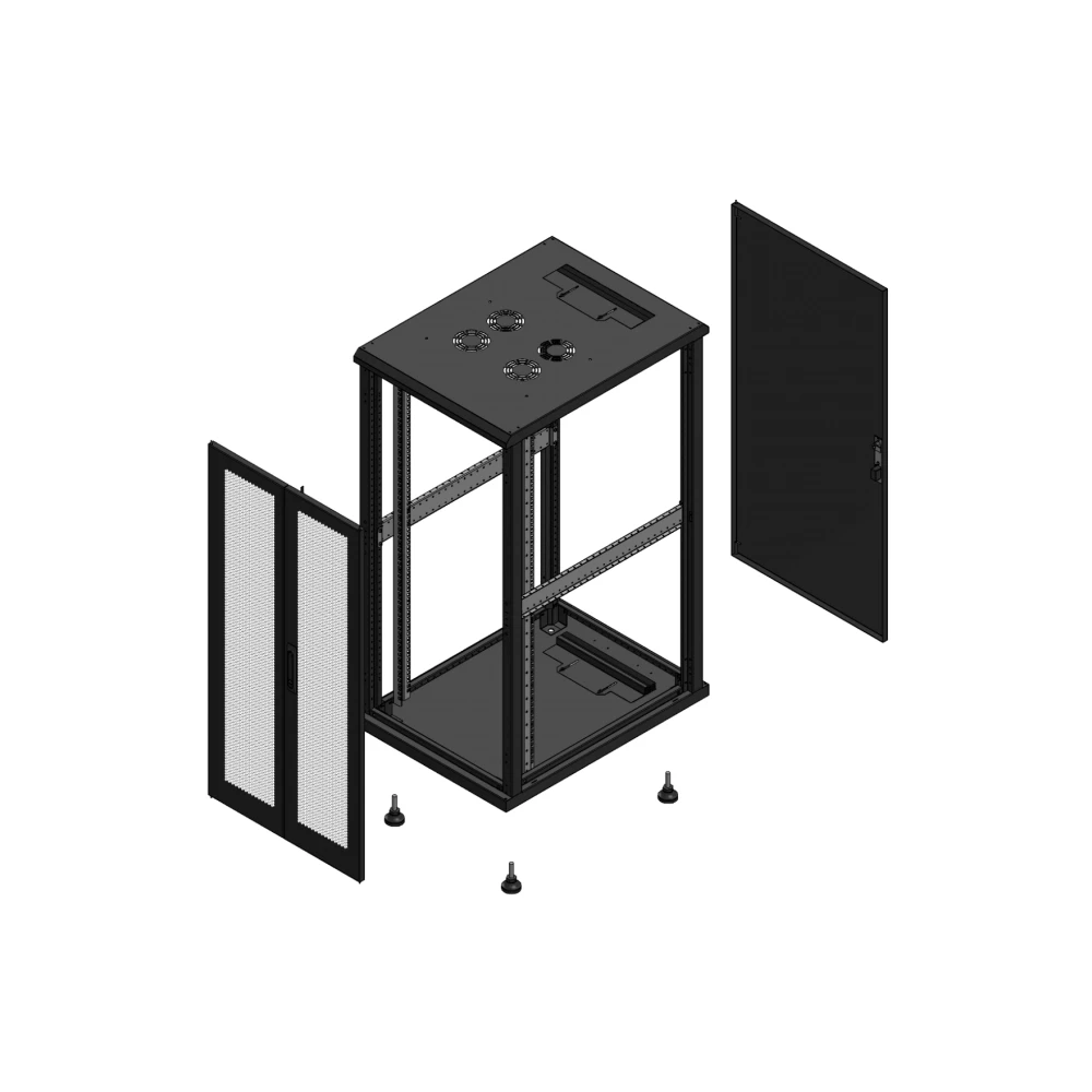 Gigamedia Vloer patchkast av dubbel per ar enkel tol ex 19" 26he 600x800mm zwart 702668ppdptsex