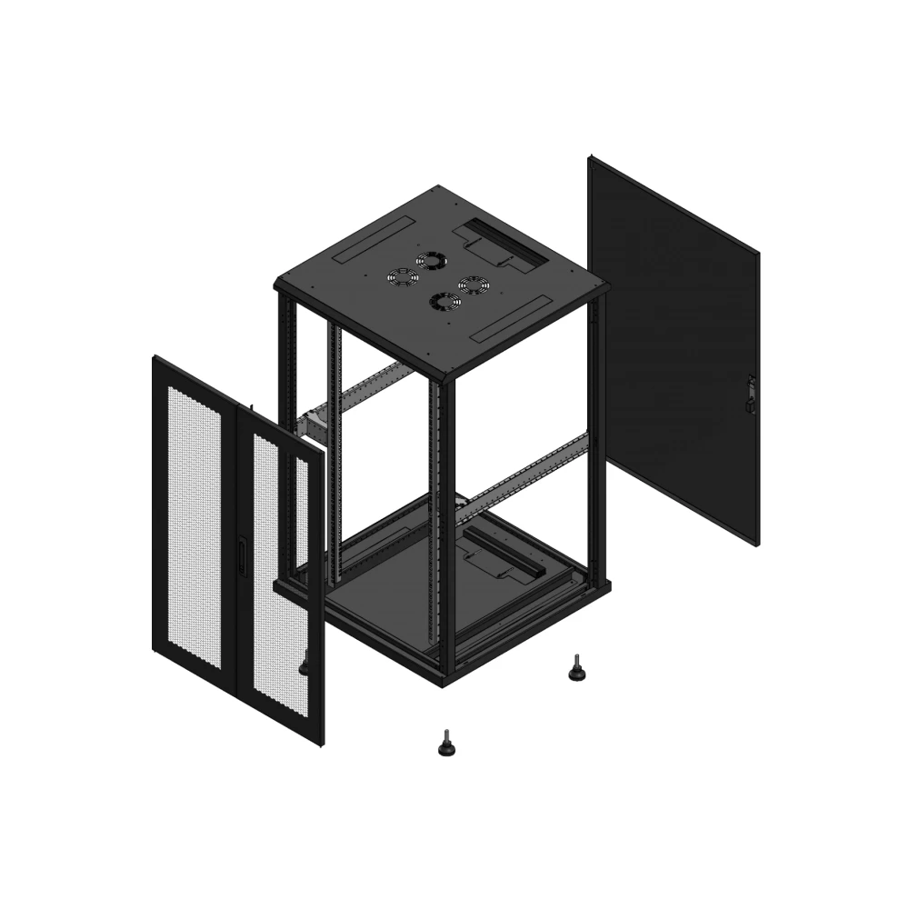 Gigamedia Vloer patchkast av dubbel per ar enkel tol ex 19" 26he 800x800mm zwart 702688ppdptsex