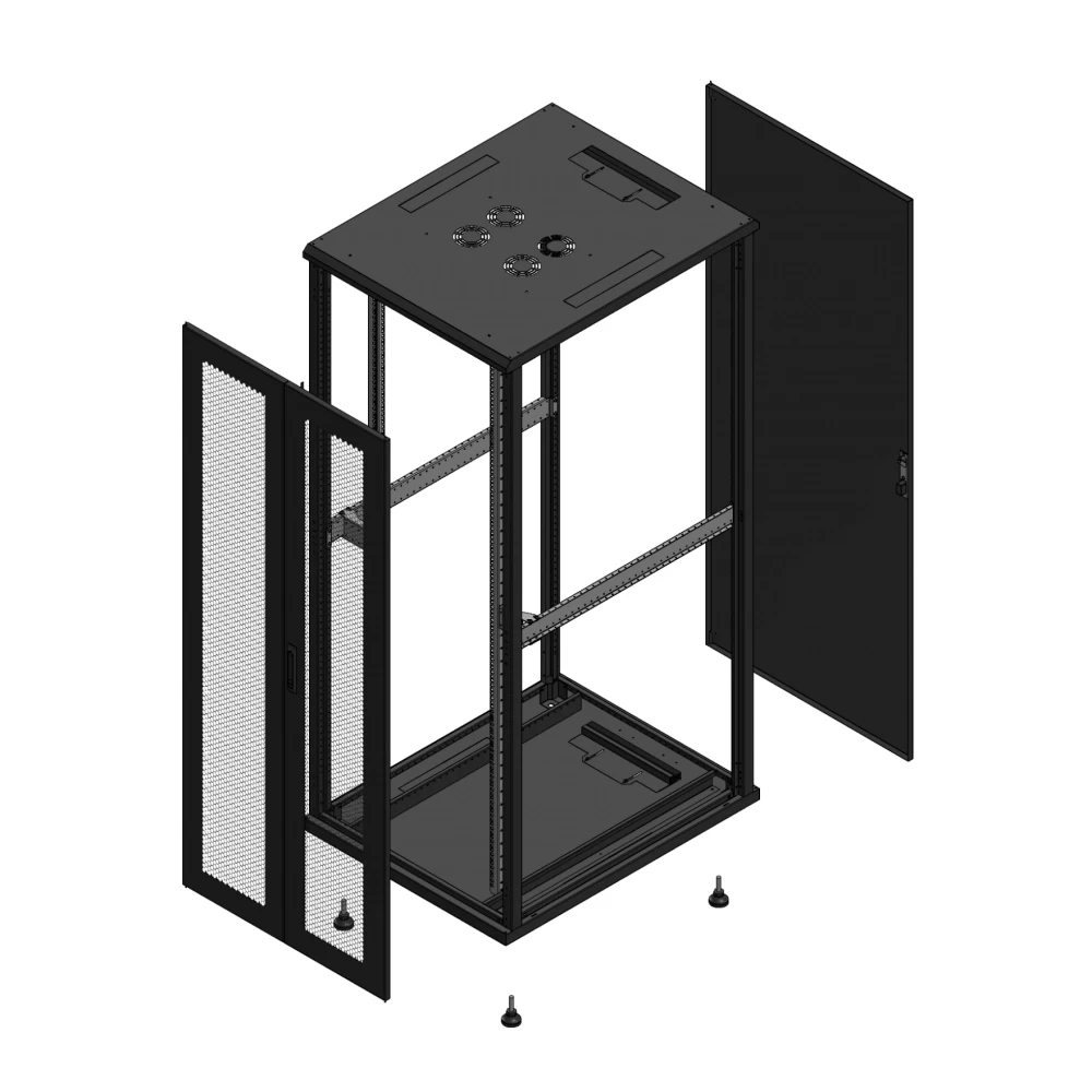 Gigamedia Vloer patchkast av dubbel per ar enkel tol ex 19" 42he 800x1000mm zwart 7042810ppdptsex