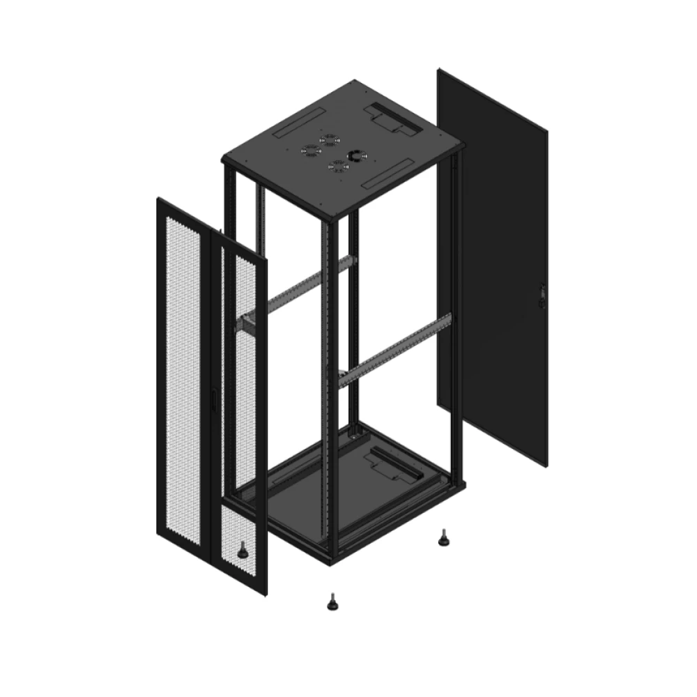 Gigamedia Vloer patchkast av dubbel per ar enkel tol ex 19" 47he 800x1000mm zwart 7047810ppdptsex