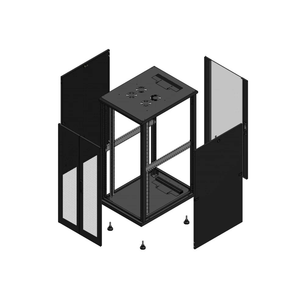 Gigamedia Vloer patchkast av dubbel per ar enkel ver 19" 26he 600x800mm zwart 702668PPDPVS