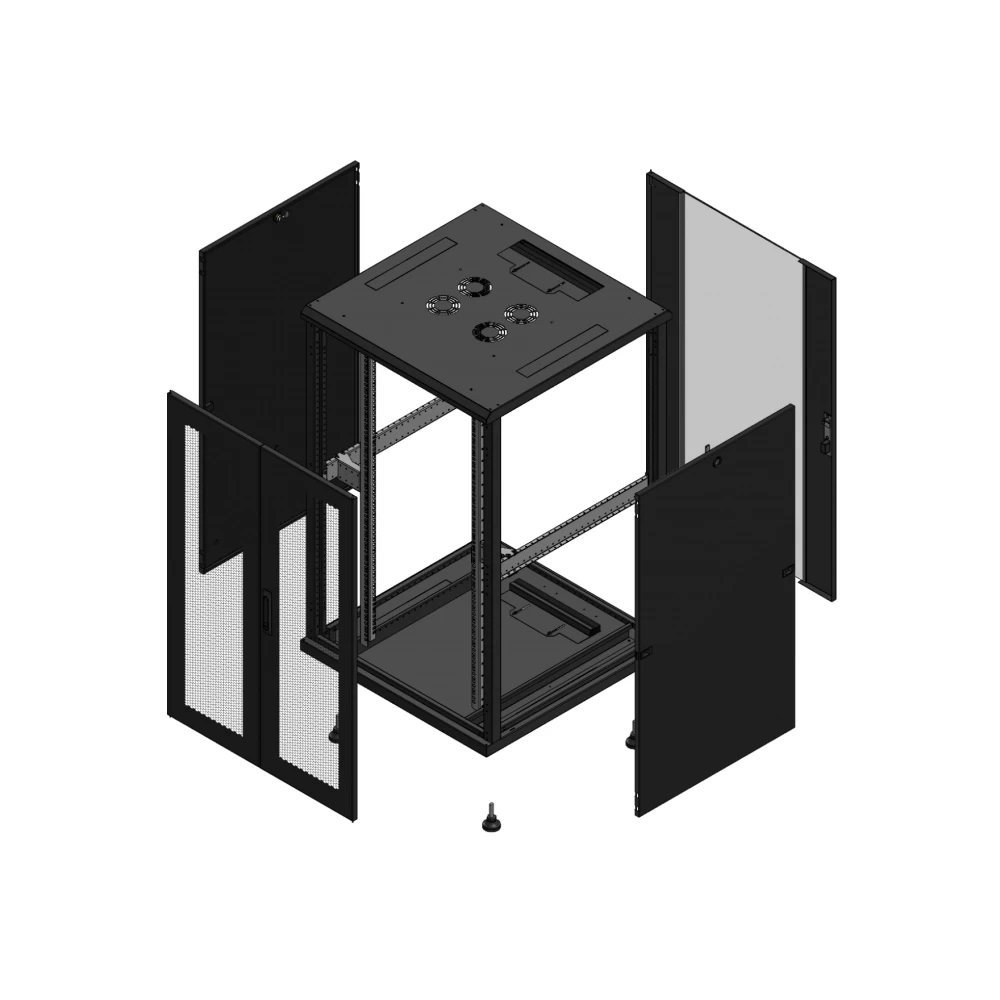 Gigamedia Vloer patchkast av dubbel per ar enkel ver 19" 26he 800x800mm zwart 702688PPDPVS