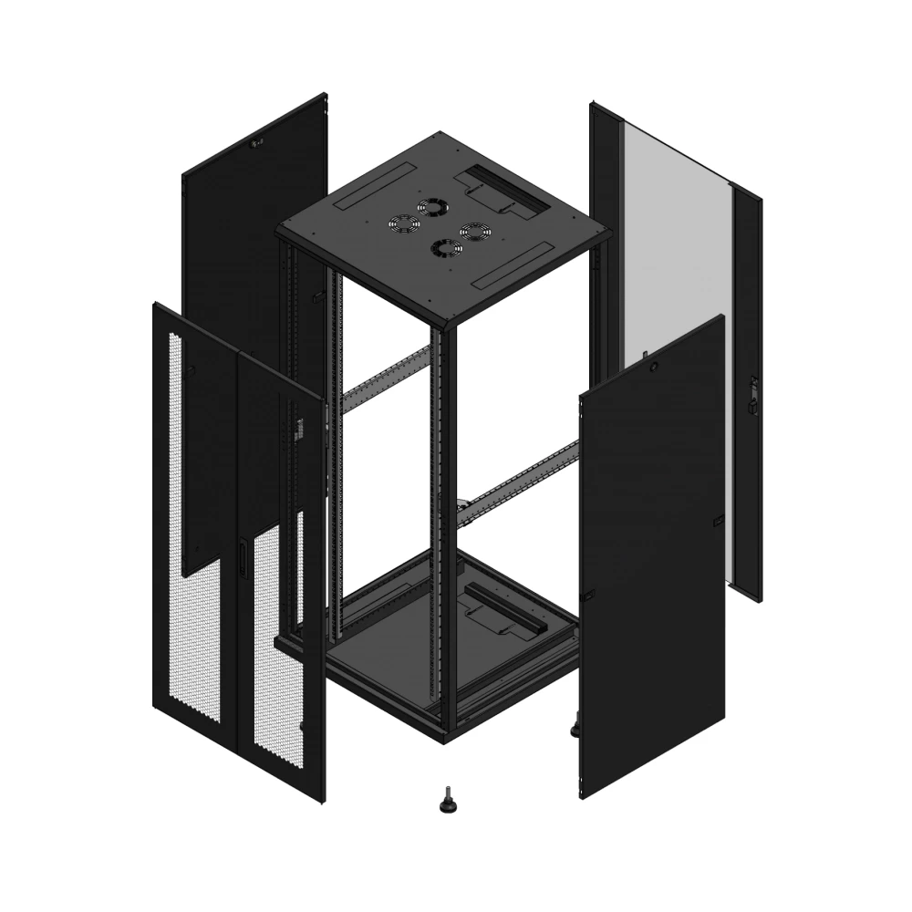 Gigamedia Vloer patchkast av dubbel per ar enkel ver 19" 36he 800x800mm zwart 703688PPDPVS