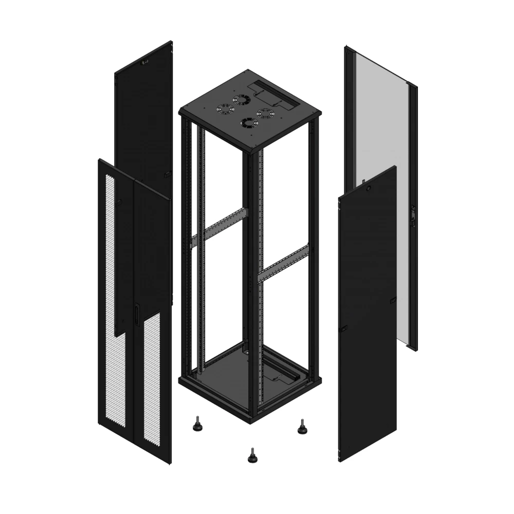 Gigamedia Vloer patchkast av dubbel per ar enkel ver 19" 42he 600x600mm zwart 704266PPDPVS