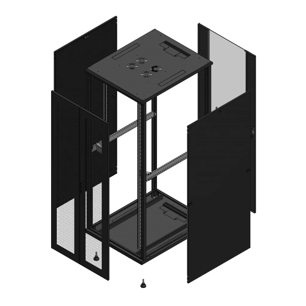 Gigamedia Vloer patchkast av dubbel per ar enkel ver 19" 42he 800x1000mm zwart 7042810PPDPVS