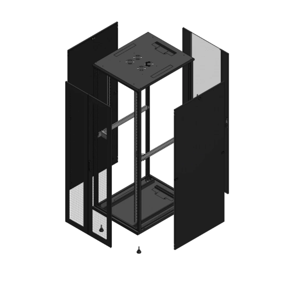 Gigamedia Vloer patchkast av dubbel per ar enkel ver 19" 47he 800x1000mm zwart 7047810PPDPVS
