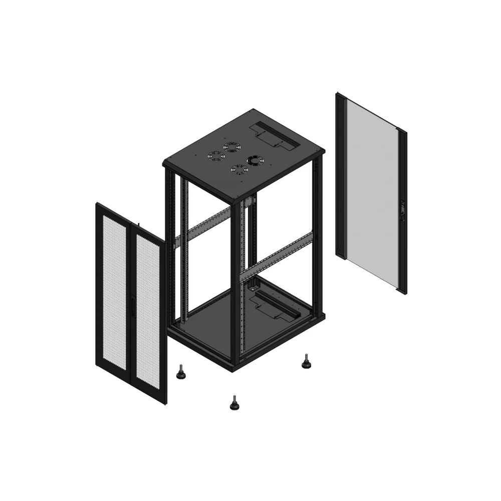 Gigamedia Vloer patchkast av dubbel per ar enkel ver ex 19" 26he 600x800mm zwart 702668ppdpvsex