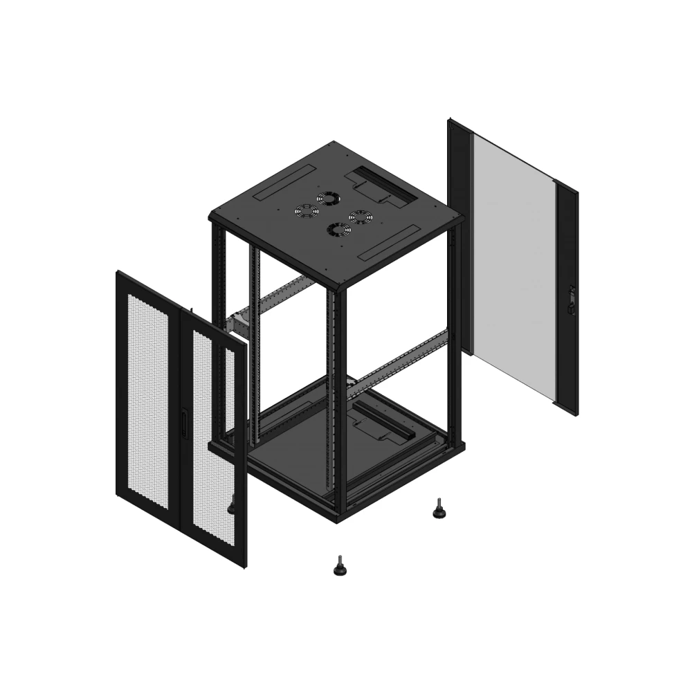 Gigamedia Vloer patchkast av dubbel per ar enkel ver ex 19" 26he 800x800mm zwart 702688ppdpvsex