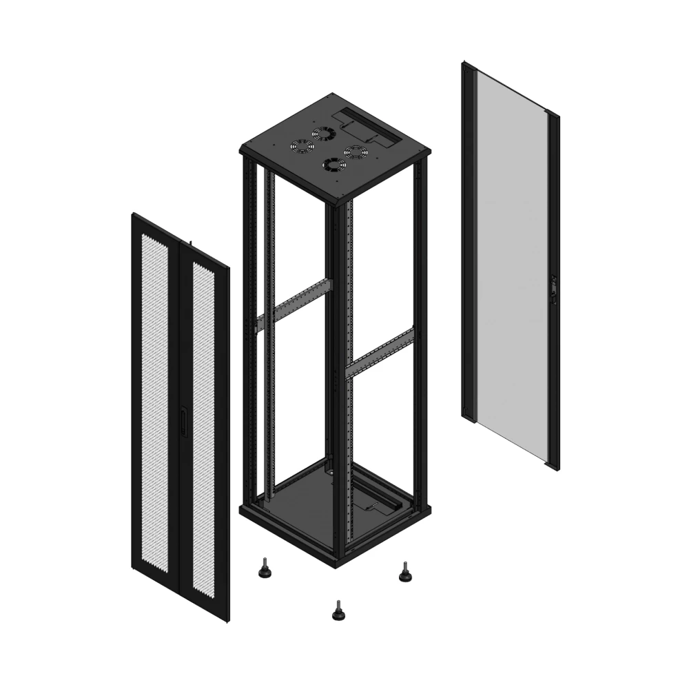 Gigamedia Vloer patchkast av dubbel per ar enkel ver ex 19" 42he 600x600mm zwart 704266ppdpvsex