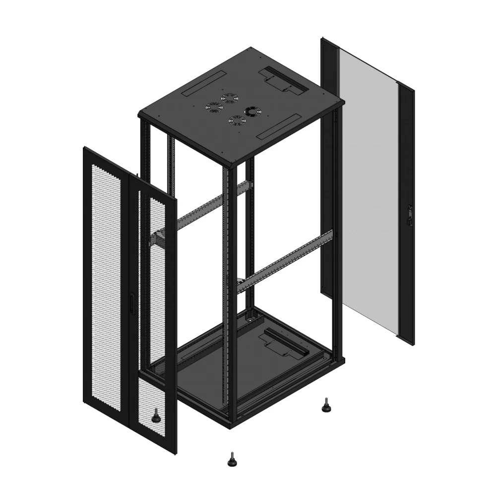 Gigamedia Vloer patchkast av dubbel per ar enkel ver ex 19" 42he 800x1000mm zwart 7042810ppdpvsex