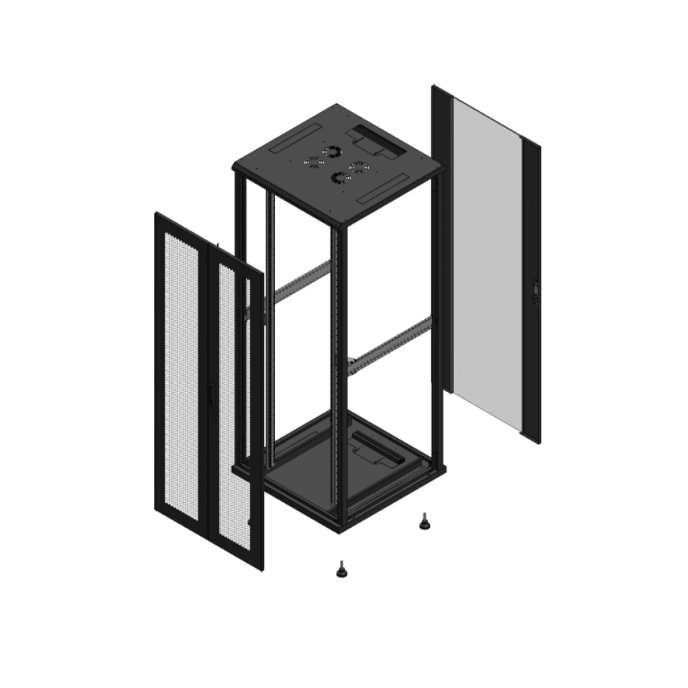 Gigamedia Vloer patchkast av dubbel per ar enkel ver ex 19" 42he 800x800mm zwart 704288ppdpvsex