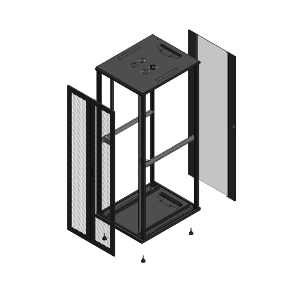 Gigamedia Vloer patchkast av dubbel per ar enkel ver ex 19" 47he 800x1000mm zwart 7047810ppdpvsex