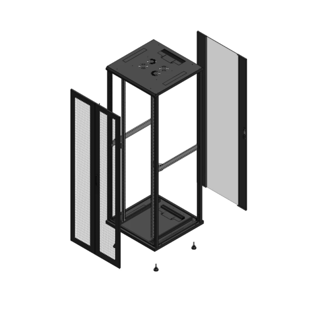 Gigamedia Vloer patchkast av dubbel per ar enkel ver ex 19" 47he 800x800mm zwart 704788ppdpvsex
