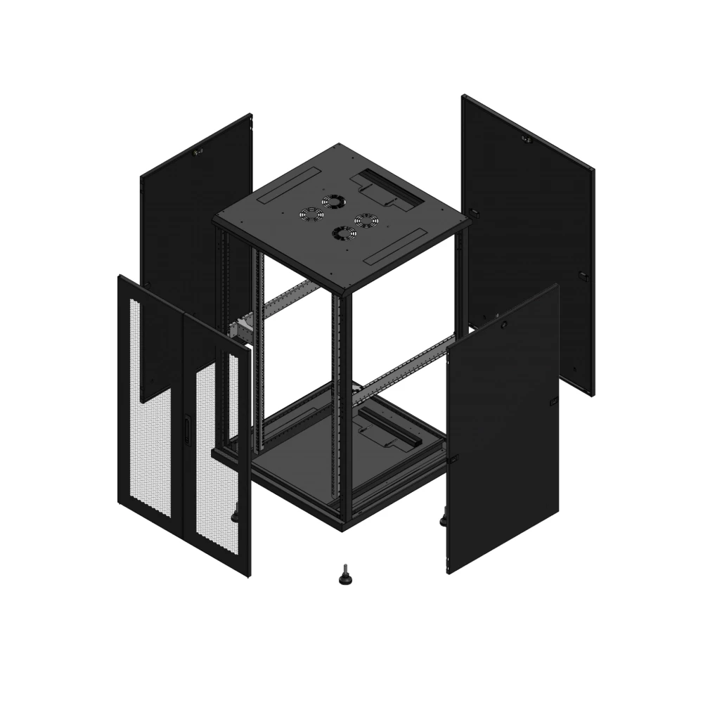 Gigamedia Vloer patchkast av dubbel per par 19" 26he 800x800mm zwart 702688ppdpar