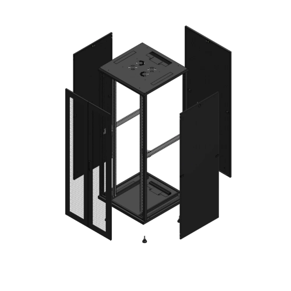 Gigamedia Vloer patchkast av dubbel per par 19" 42he 800x800mm zwart 704288ppdpar