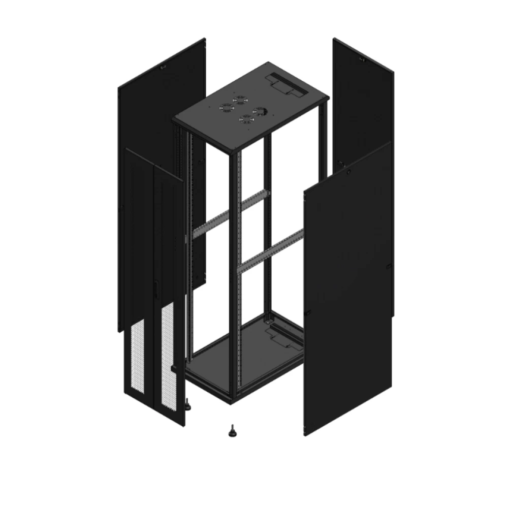 Gigamedia Vloer patchkast av dubbel per par 19" 47he 600x1000mm zwart 7047610ppdpar
