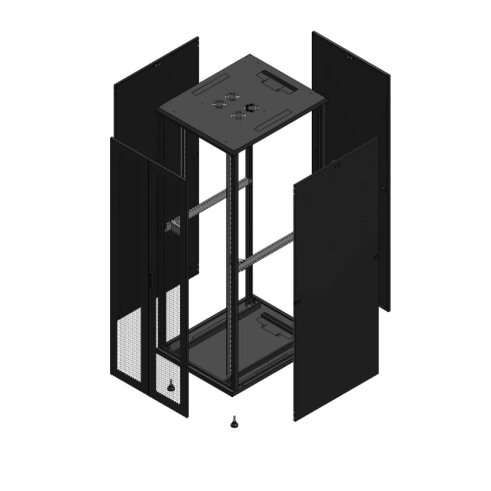 Gigamedia Vloer patchkast av dubbel per par 19" 47he 800x1000mm zwart 7047810ppdpar